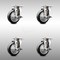 Service Caster 4 Inch 316SS Black Polyurethane Wheel Swivel Top Plate Caster Set with Brake SCC SCC-SS31620S414-PPUB-BLK-TLB-4 - alternate 1